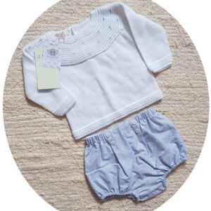 conjunto de dos piezas de punto y tela cucumines